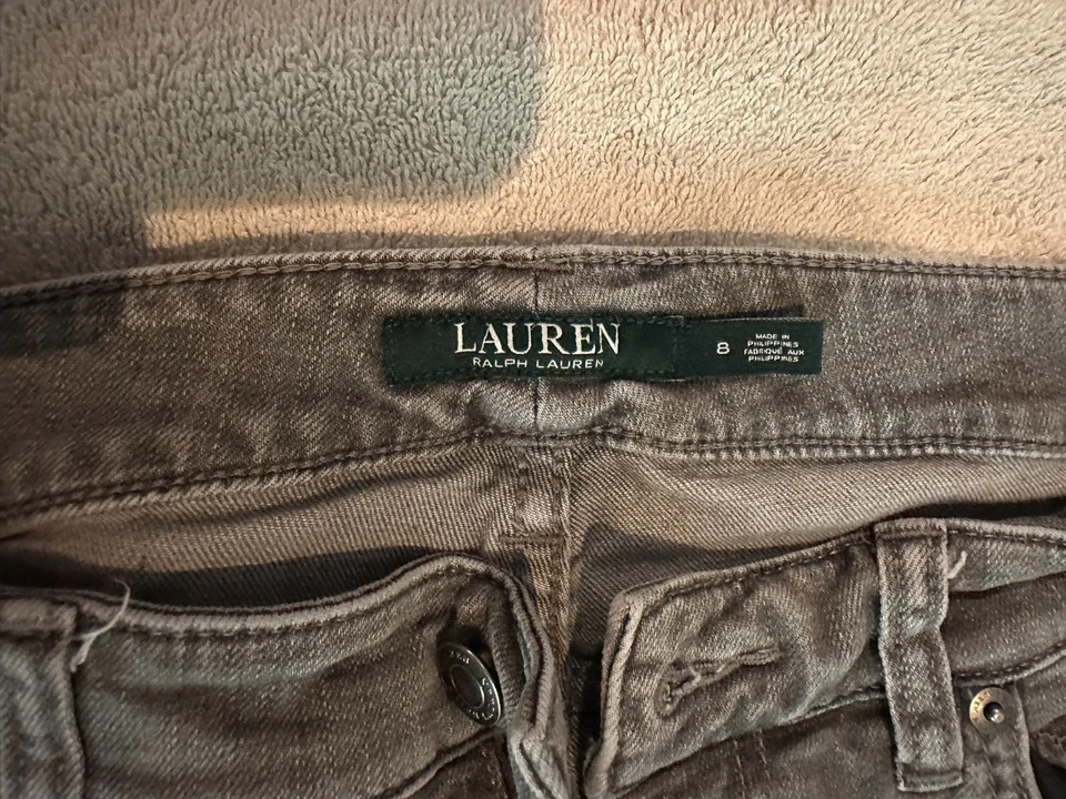 Женские серые вельветовые брюки Lauren Jeans Co. Ralph Lauren размер 8 прямые штанины - Изображение 2 из 4