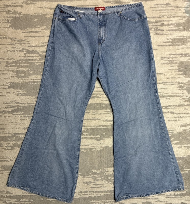 Vintage !It Jeans Y2K Super Flare Super Wide Leg Low Rise Light Wash Jeans 40/33