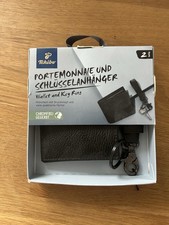 Portemonnaie mit Schlüsselanhänger. Schwarz von Tchobo aus Echtem Leder.
