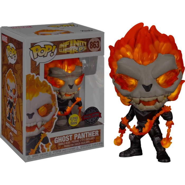 Infinity Warps - Ghost Panther Glow Pop! Vinyl Figure #863  [OE] - Image 2 of 2