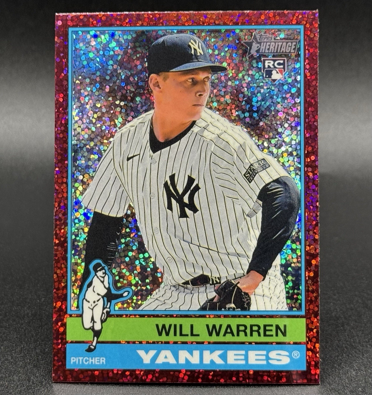 2025 Topps Heritage Will Warren #281 Chrome Burgundy Sparkle Refractor (RC)