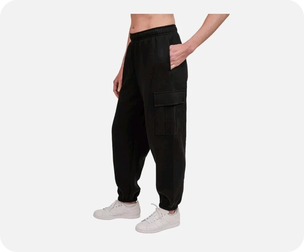 Tuff Women's Fleece Cargo Jogger Black Size L