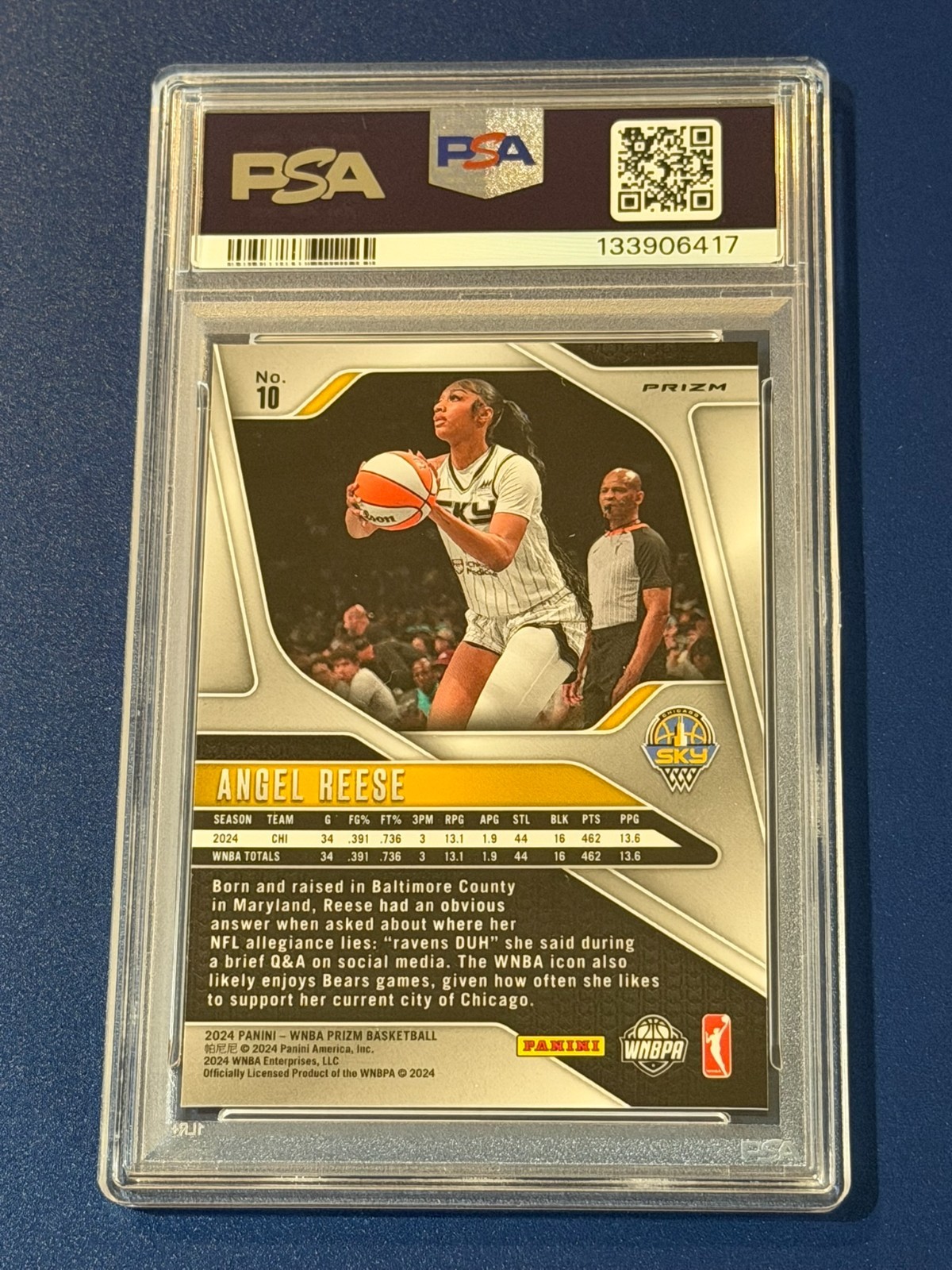2024 PANINI PRIZM WNBA ICE #10 ANGEL REESE PSA 9 MINT view 2