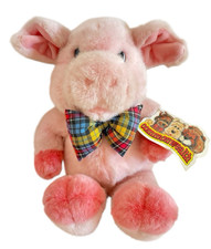 Vintage 14 Commonwealth Pink Pig with Bow Tie Tag - RARE