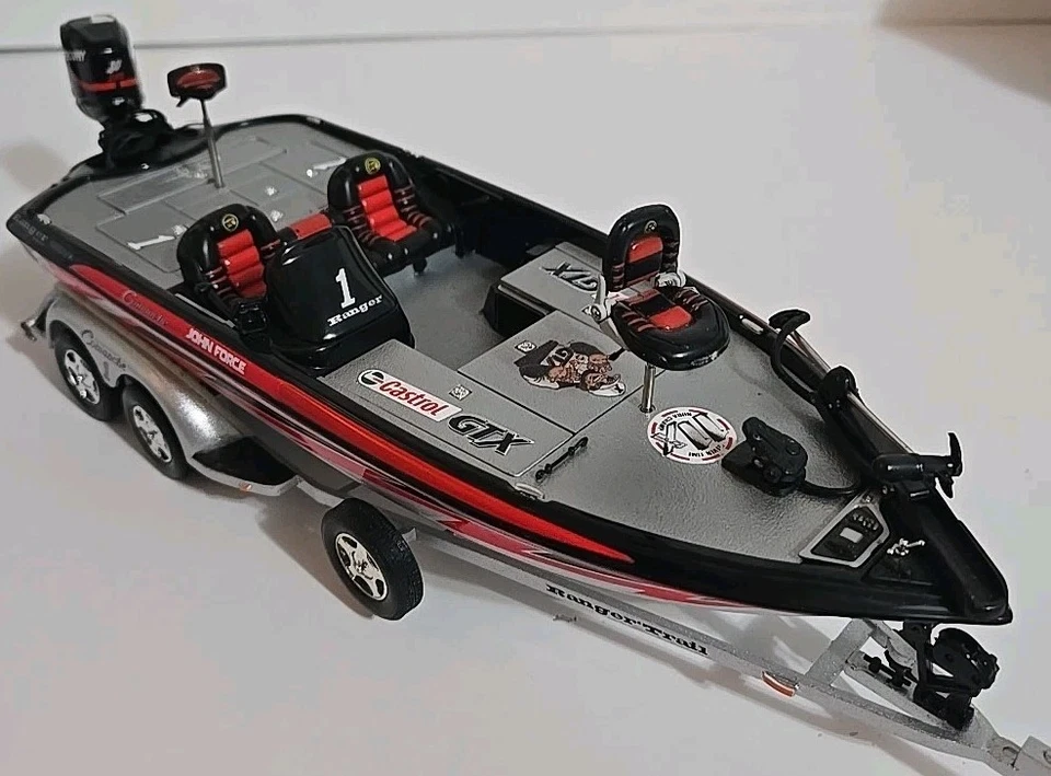 2002 Action John Force 1/24 Castrol GTX/11X Champion Ranger Boat And Trailer Set - Image 2 of 4