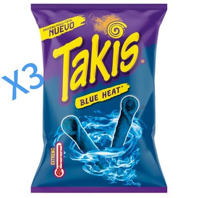 TAKIS BLUE HEAT 130g - SET 3 PACKUNGEN - Snacks Gebratener Mais Scharf Snacks