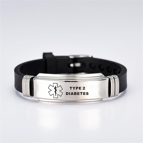 Gifts Silicone Epilepsy Alzheimer'S Medical Alert Bracelets Bangles Diabetes - Picture 21 of 21