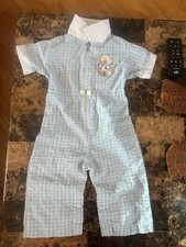 Vintage BabyGro Blue One Piece Outfit 9 MO Used 1980s