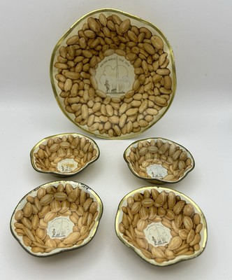 Mr. Peanut 1939 New York Worlds Fair Souvenir Tin Litho 5 Pc. Nut Serving Set