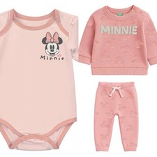 Disney Baby Minnie Mouse Outfit Set Girls 9-12 Months Pink 3 Piece Layette New