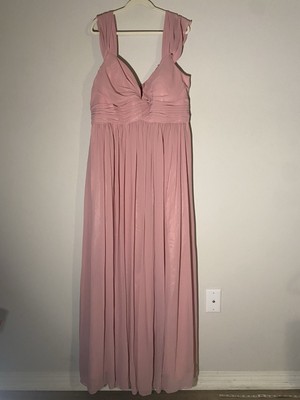 open lace back dress Dusty Rose Pink Long Formal Dress with Sheer Sleeves Dusty Rose / 12