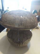 Terracotta Mushroom Sculpture Garden Ornament 17cm High 17cm Diameter. Heavy.