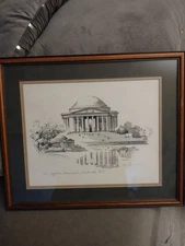 Signed, Matted, Framed Etching Of The Jefferson Memorial By Artist Lou Cannavaro