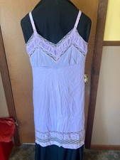 vintage lavender 100 acetate nightgown/slip with lace panels size 38