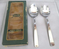 2 Pc. Gense FACETTE 18/8 Stainless Satin Salad Serving Set Sweden NEW IN BOX