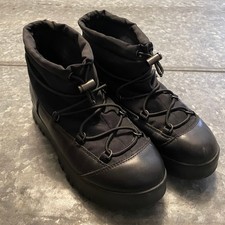 Prada Womens Drawstring Hiking Ankle Boots EU 37.5 US 7 Black Platform Chunky