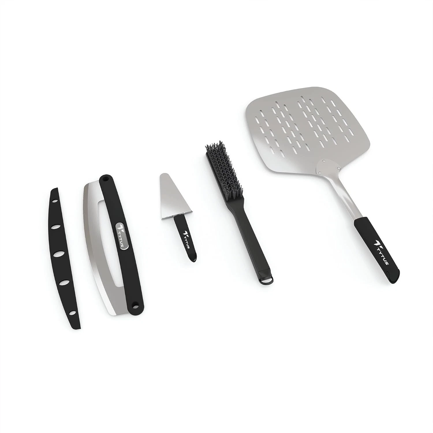 TYTUS 4-PC Pizza Oven Tool Set - 12" x 12" Peel, Sharp Rocker, Server & Nylon..
Opens in a new windo