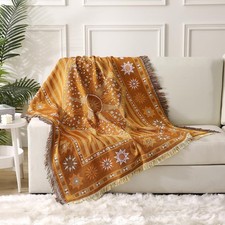 Boho Throw Blanket for Couch Sofa Bed, Decorative Throw Blanket with Tassels,...