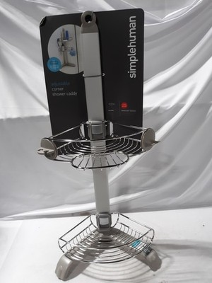 Simplehuman BT1064 Adjustable Corner Shower Caddy Rust Proof Stainless Steel