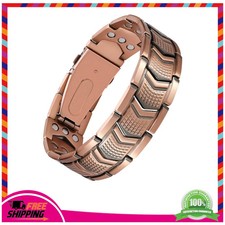 Jecanori Pure Copper Magnetic Bracelet for Men 3800 Gauss Adjustable Clasp