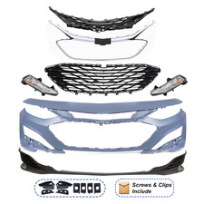 For 2019-2025 Chevy Malibu Front Bumper Cover Upper Lower Grille Fog Light Kit For 2019-2025 Chevy Malibu Front Bumper Cover Upper Lower Grille Fog Light Kit