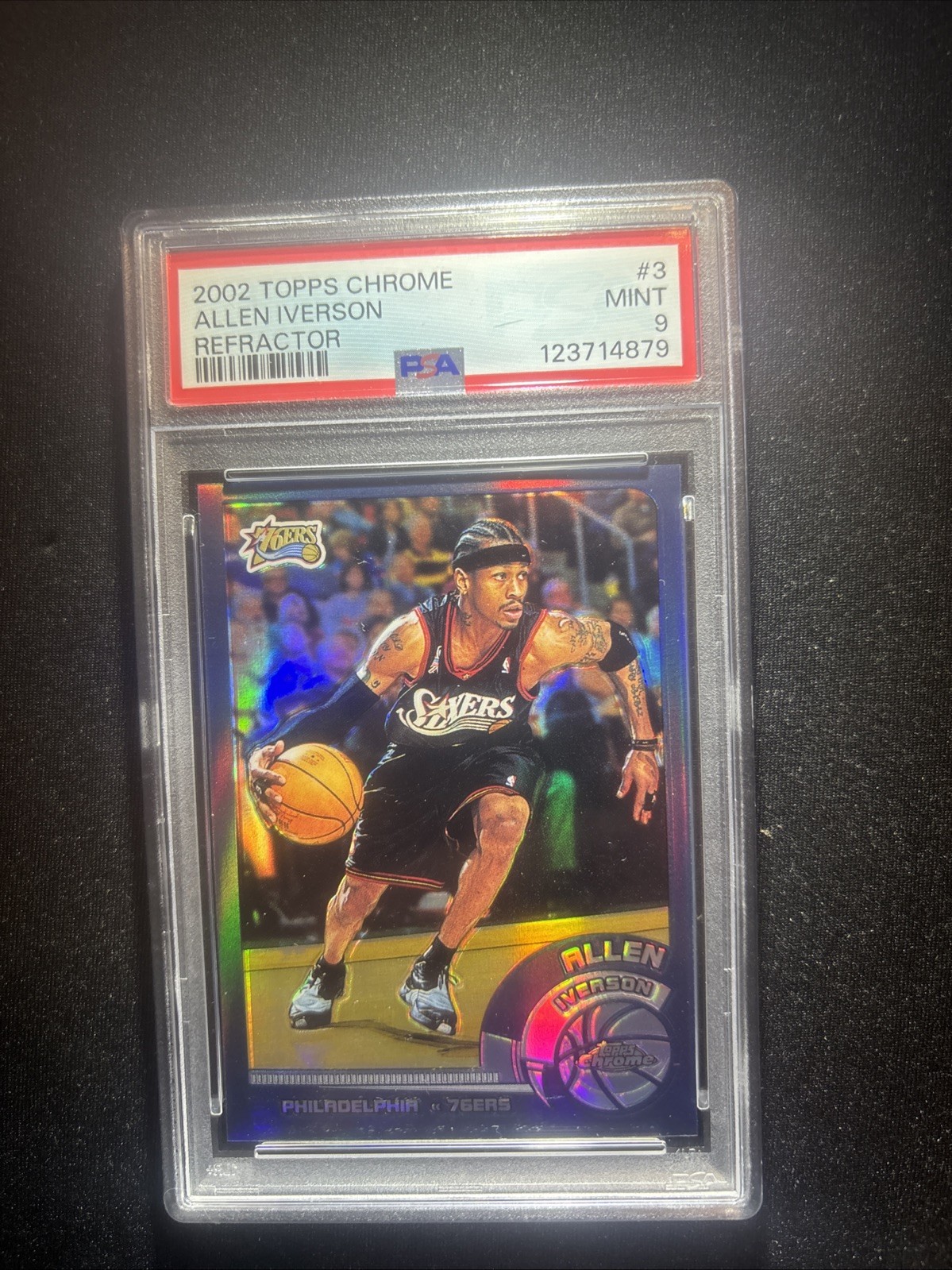 2002-03 Topps Chrome - Allen Iverson #3 Refractor Mint 9