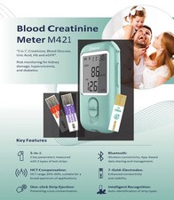 5-IN-1 Creatinine Meter Blood Glucose/Uric Acid Test with Sampling Pen  Strips