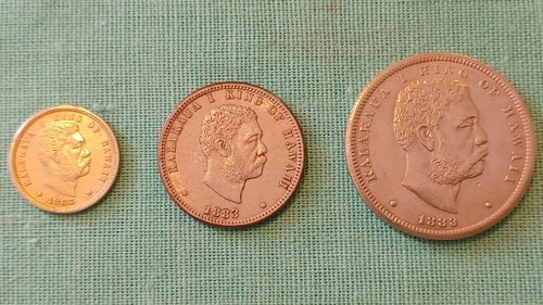 1883 Hawaiian Kingdom Half Dollar, Quarter Dollar And Dime Lot Near Mint Cond.