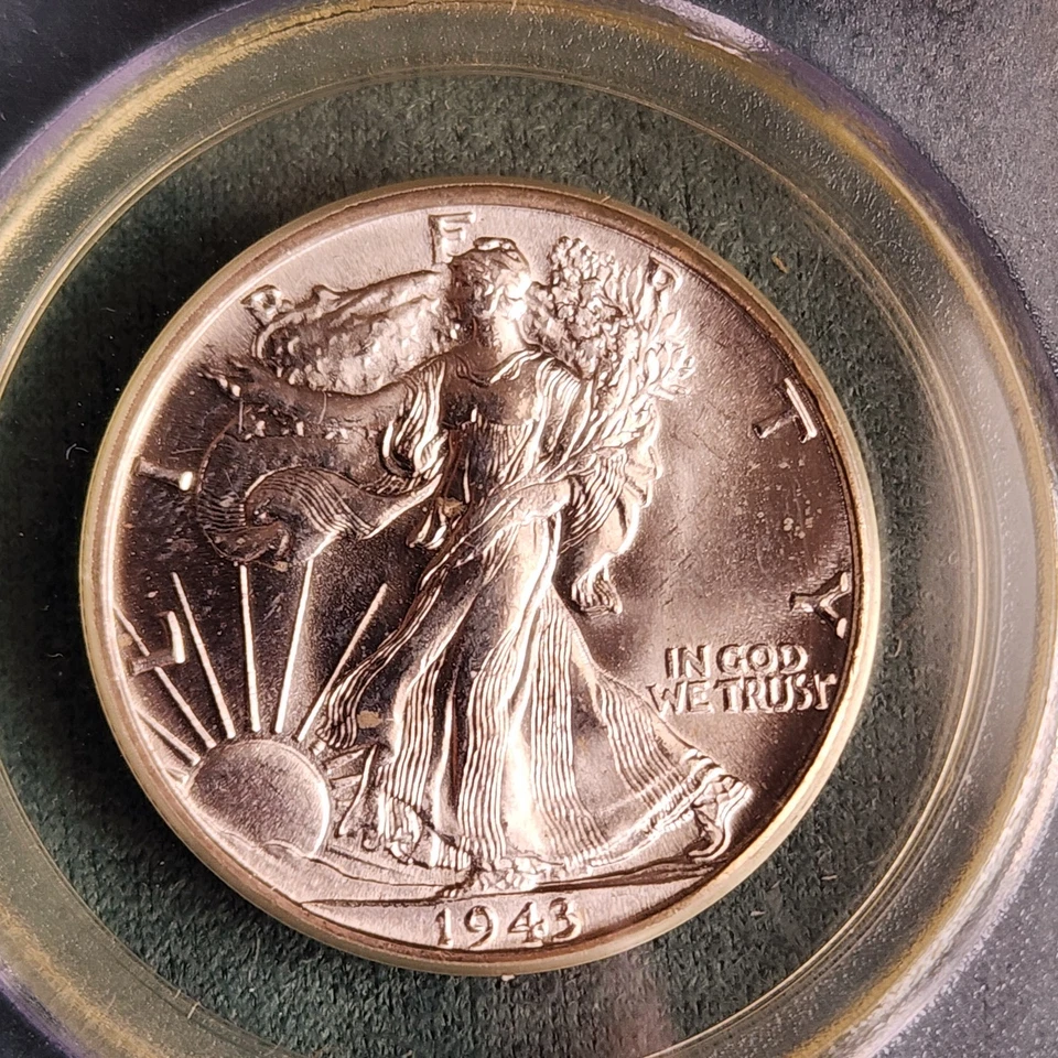 Medio dólar Walking Liberty 1943 graduación profesional MS65 OGH Foto 2 de 4