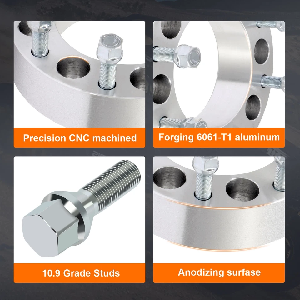 4 adaptadores de rueda 8x6,5 2" aptos para Chevy Silverado GMC Sierra 2500 HD a 8x180 Foto 3 de 4