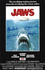 Quad Autographed Jaws 11 x 17 Poster