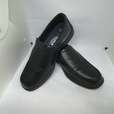 Nunn Bush Black Leather Slip-On Loafers Comfort Gel Memory Foam 9M Men's