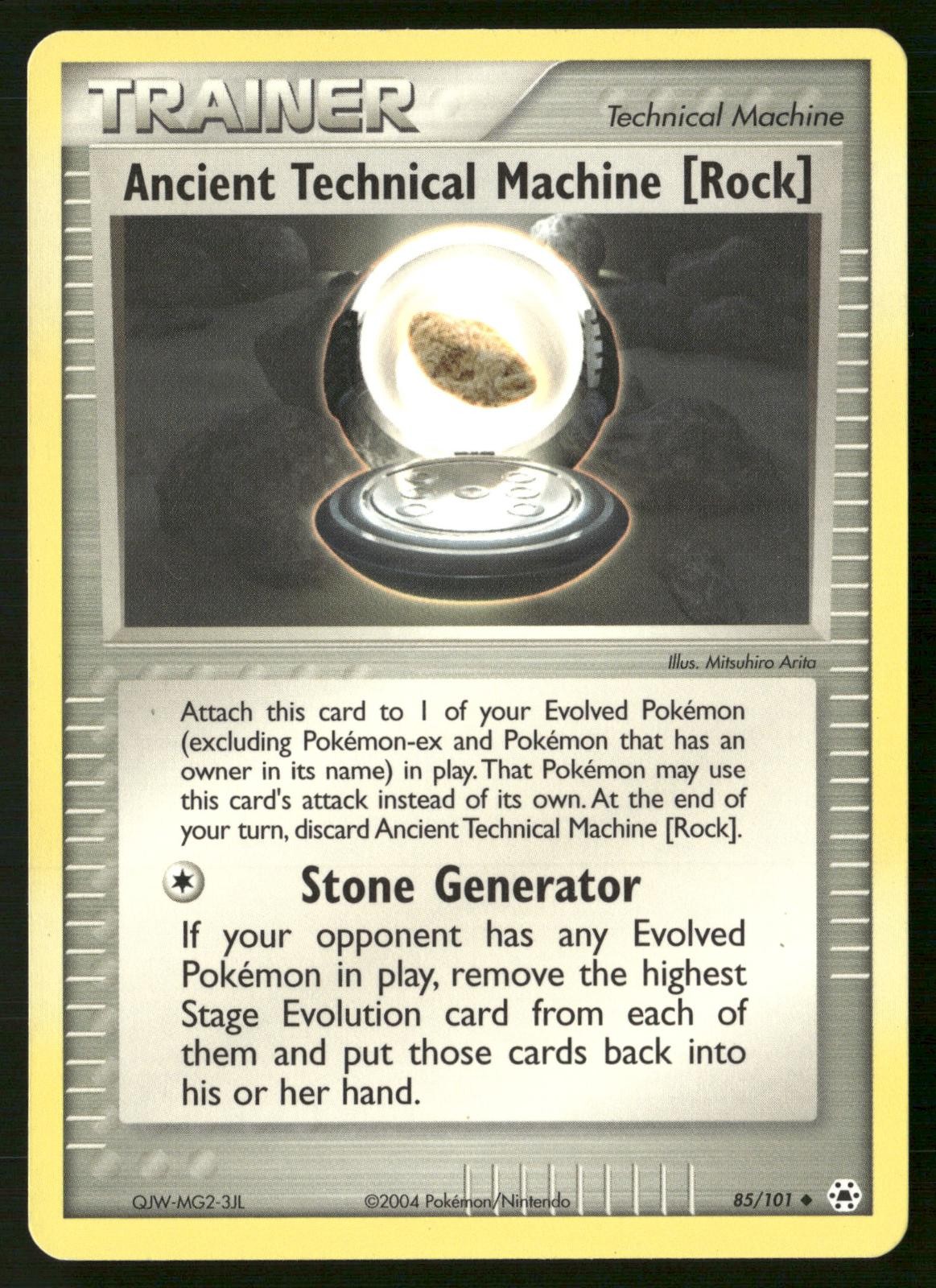 Pokemon Ancient Technical Machine [Rock] Hidden Legends 85/101 Uncommon MP