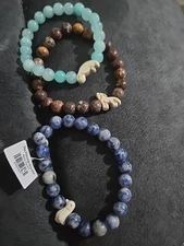 Lot of 3 Fahlo Bracelets No Tracking Cards Penguin Wolf Manatee