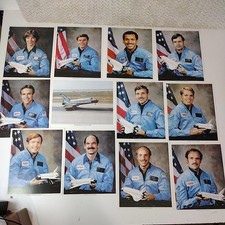 Vintage NASA Space Shuttle Astronaut Portrait Photo Lithograph Lot of 12 JSC USA