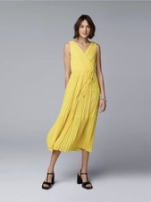 NWT Simply Vera Flash Yellow Midi Sleeveless Dress Size Large