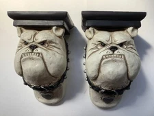 Telle M Stein Bulldog Head Sconces Decorative Pair