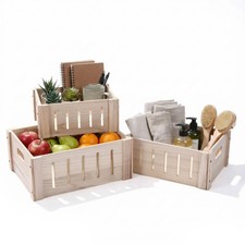 Decorative Wood Crates for Storage Display, Rustic Wooden Nesting Crates with...