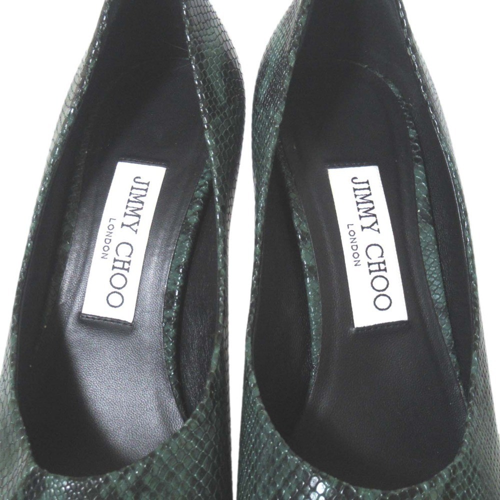 Rare Jimmy Choo Python Embossed Square Toe Pumps … - image 5