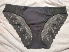Bare Necessities Floral Lace Bikini Panties 3X Black