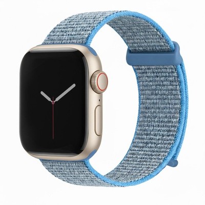 Smartwatch Armband für Apple Watch Series 8 45mm Nylon Textil Band Klett Blau
