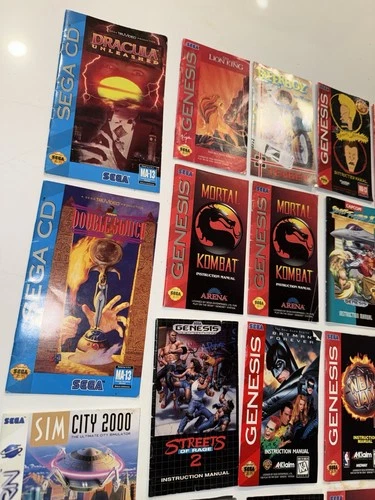 Vintage Video Game Manuals Instruction Booklets Lot Of 25 Sega Genesis