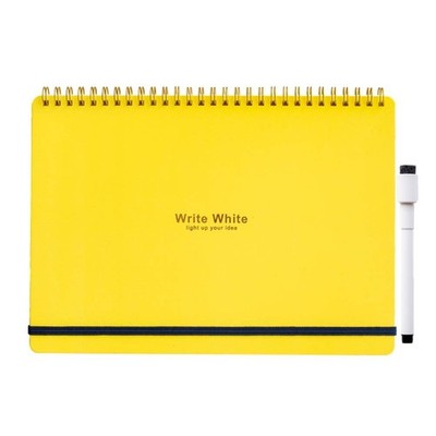 Gakken Sta:Ful Whiteboard Notebook, Write White, B5, Yellow