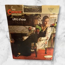 Vintage 1970s Sears Clingalon Ultra Sheer Panty Hose Tea leaf Tall All Nylon