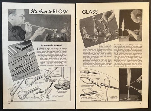 Glass Blowing 1944 How-To INFO Basic Techniques and Projects