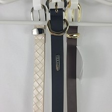 NEW Steve Madden Women's Belts 3-Pack Size Small Black, Brown, Ivory 0.75" Width