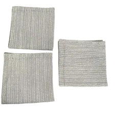 Pottery Barn 100% Waffle Weave Cotton Honeycomb Euro Sham Gray 4923681 Set of 3