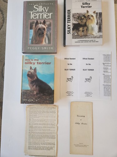 3 Silky Terrier Books & Vintage Official AKC Standards