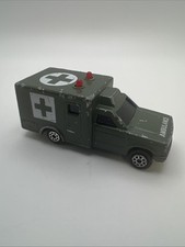 Preowned Vintage Majorette Sonic Flashers Green Army Ambulance