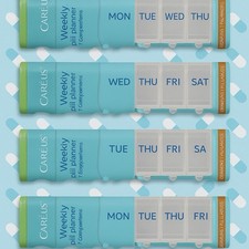 4 Pack Careus All Clear Large Weekly Pill Planner